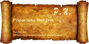 Poparadu Nerina névjegykártya